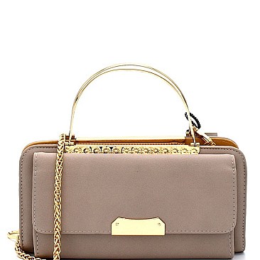 SD6244-LP Metal Handle Dressy Wallet Cross Body