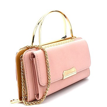 SD6244-LP Metal Handle Dressy Wallet Cross Body