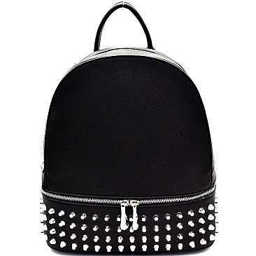 SD6319-LP Silver-Tone Stud Accent Fashion Backpack