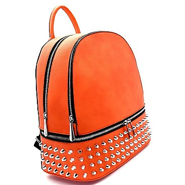 SD6319-LP Silver-Tone Stud Accent Fashion Backpack