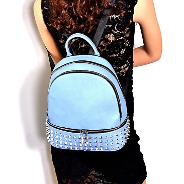 SD6319-LP Silver-Tone Stud Accent Fashion Backpack