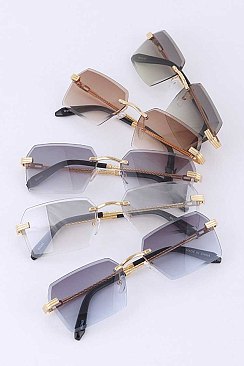 Pack of 12 RIMLESS RETRO UNISEX SUNGLASSES SET