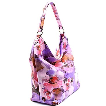 SG130-LP Flower Painting Single Strap Large Hobo