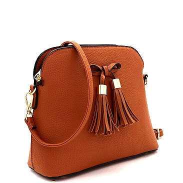 Tassel Bow Accent 3-Compartment Cross Body MH-SG4059B