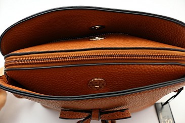 Tassel Bow Accent 3-Compartment Cross Body MH-SG4059B