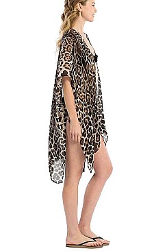 LIGHT WEIGHT LEOPARD KIMONO SCARF