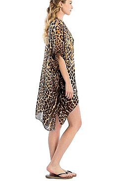 LIGHT WEIGHT LEOPARD KIMONO SCARF