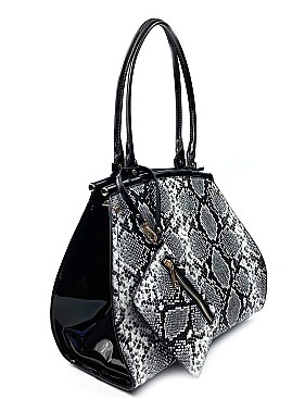 Snake Print Satchel Handbags 2 in 1 set