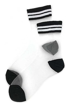 Stylish Stripes See-Thru Socks LA-SO300007