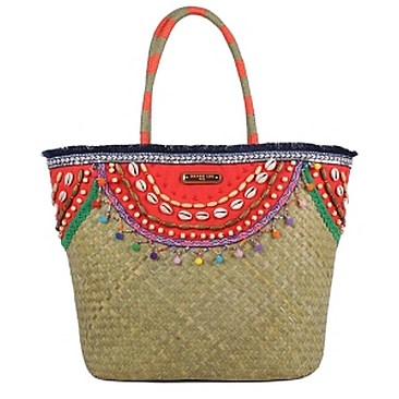Stylish Nicole Lee Bohemian Woven Straw Tote Bag JPSTR12672