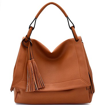 SY6527-LP  Tassel Accent Multi-Pocket Classy Flap Hobo