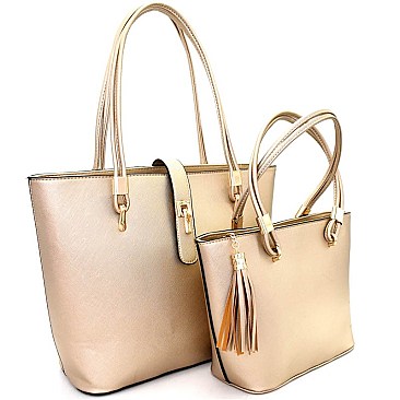 Flip-Lock 2 in 1 Saffiano Tote Satchel Value SET SZ6803-LP