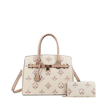 2-in-1 Monogram Classic Satchel Set + Wallet