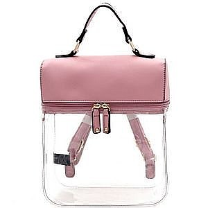 Transparent Clear Boxy Fashion Backpack