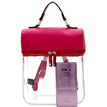 Transparent Clear Boxy Fashion Backpack