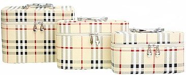 Plaid Check 3-in-1 Cosmetic Case