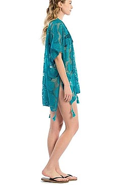 TASSEL ROSE KIMONO CARDIGAN