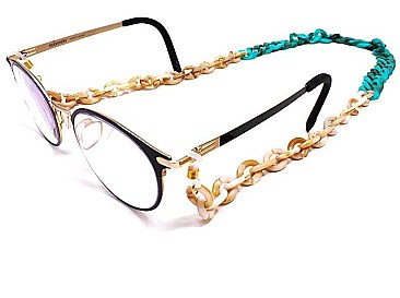 FASHION THICK ACETATE CHAIN GLASSES CHAIN