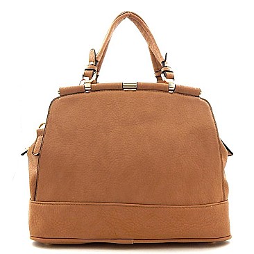 Top Metal Hardware Accented Boutique Satchel