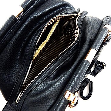 Top Metal Hardware Accented Boutique Satchel