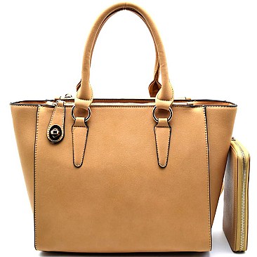 [S]U53775-LP  Turn-Lock Accent Wing Satchel SET