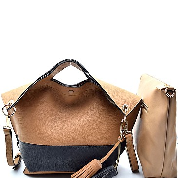 UN0067-LP Boutique Folded-Corner 2 in 1 Satchel