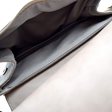 CONVERTIBLE SNAKE PRINT BACKPACK SHOULDER BAG
