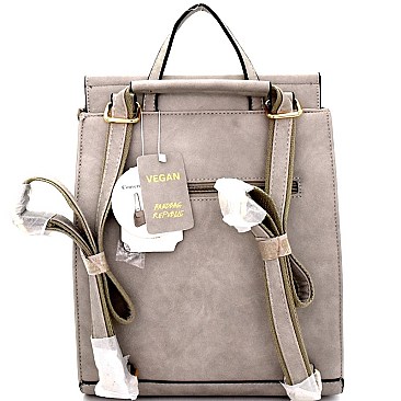 CONVERTIBLE SNAKE PRINT BACKPACK SHOULDER BAG