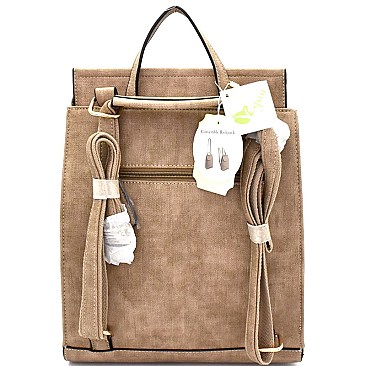 UN00691-LP Convertible Flap Backpack Shoulder Bag