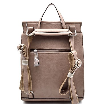 UN0069-LP Convertible Flap Backpack Shoulder Bag