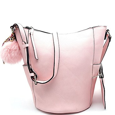 UN0072-LP Bucket Shoulder Bag Crossbody with Pouch