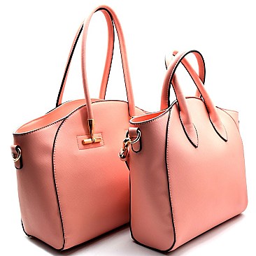 UN0073-LP Hardware Accent 2 in 1 Twin Satchel SET