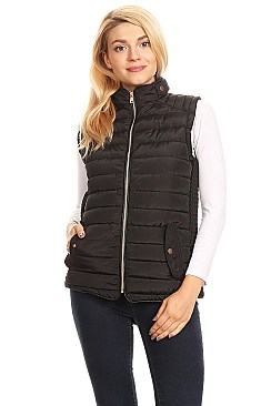 Fitted Waterproof Solid Bubble Vest By Nina Rossi