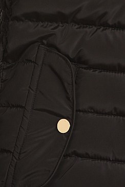 Solid Loose Fit Waterproof Puffer Jacket by Nina Rossi