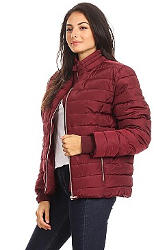 Waterproof Solid Fitted Puffer Jacket By Nina Rossi