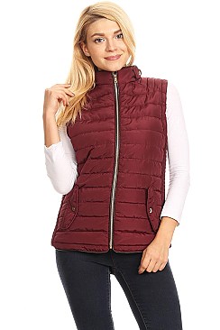 Fitted Waterproof Solid Bubble Vest By Nina Rossi