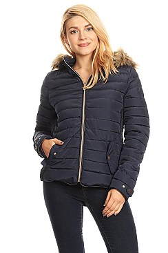 Solid Loose Fit Waterproof Puffer Jacket by Nina Rossi