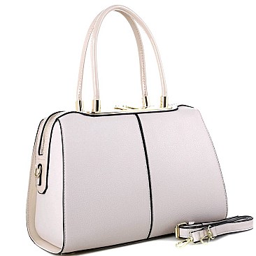 Elegant Hardware Accent Patent Detail 2-Way Satchel MH-US3280