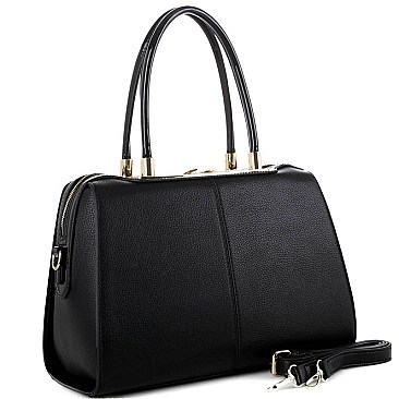 Elegant Hardware Accent Patent Detail 2-Way Satchel MH-US3280