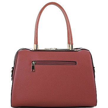 Elegant Hardware Accent Patent Detail 2-Way Satchel MH-US3280