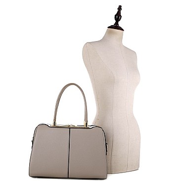 Elegant Hardware Accent Patent Detail 2-Way Satchel MH-US3280