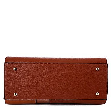 Fashionable Padlock Accent Patent Crocodile Detail 2-Way Satchel MH-US3333