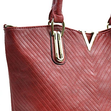 V ACCENT QUILTED SOFT TOUCH TOTE BAG