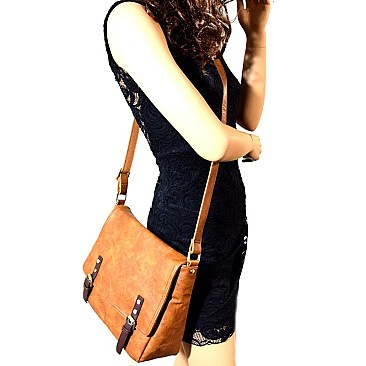 VC0009-LP Unisex Belted Flap Messenger with Tablet Holder