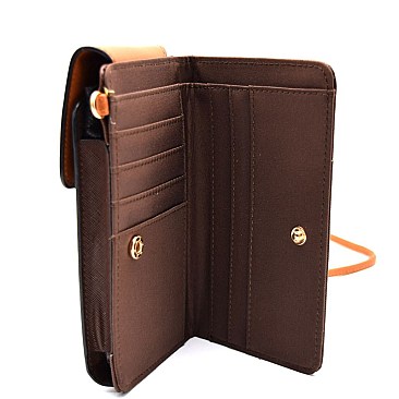 W1013-LP Wallet Compartment Cellphone Holder Cross body