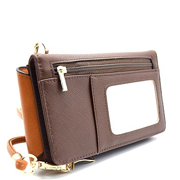 W1013-LP Wallet Compartment Cellphone Holder Cross body