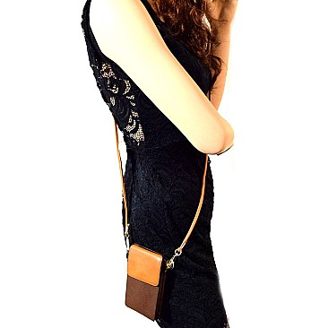 W1013-LP Wallet Compartment Cellphone Holder Cross body