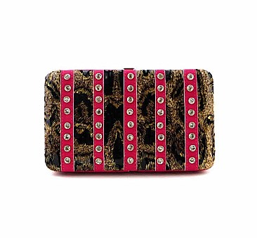 LEOPRAD Rhinestone Framed Wallet