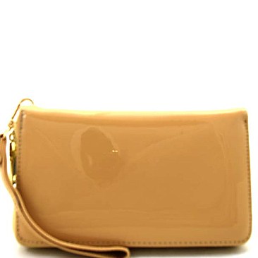 Shiny Plain Elegant Large Wristlet/Wallet