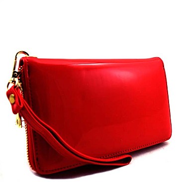 Shiny Plain Elegant Large Wristlet/Wallet